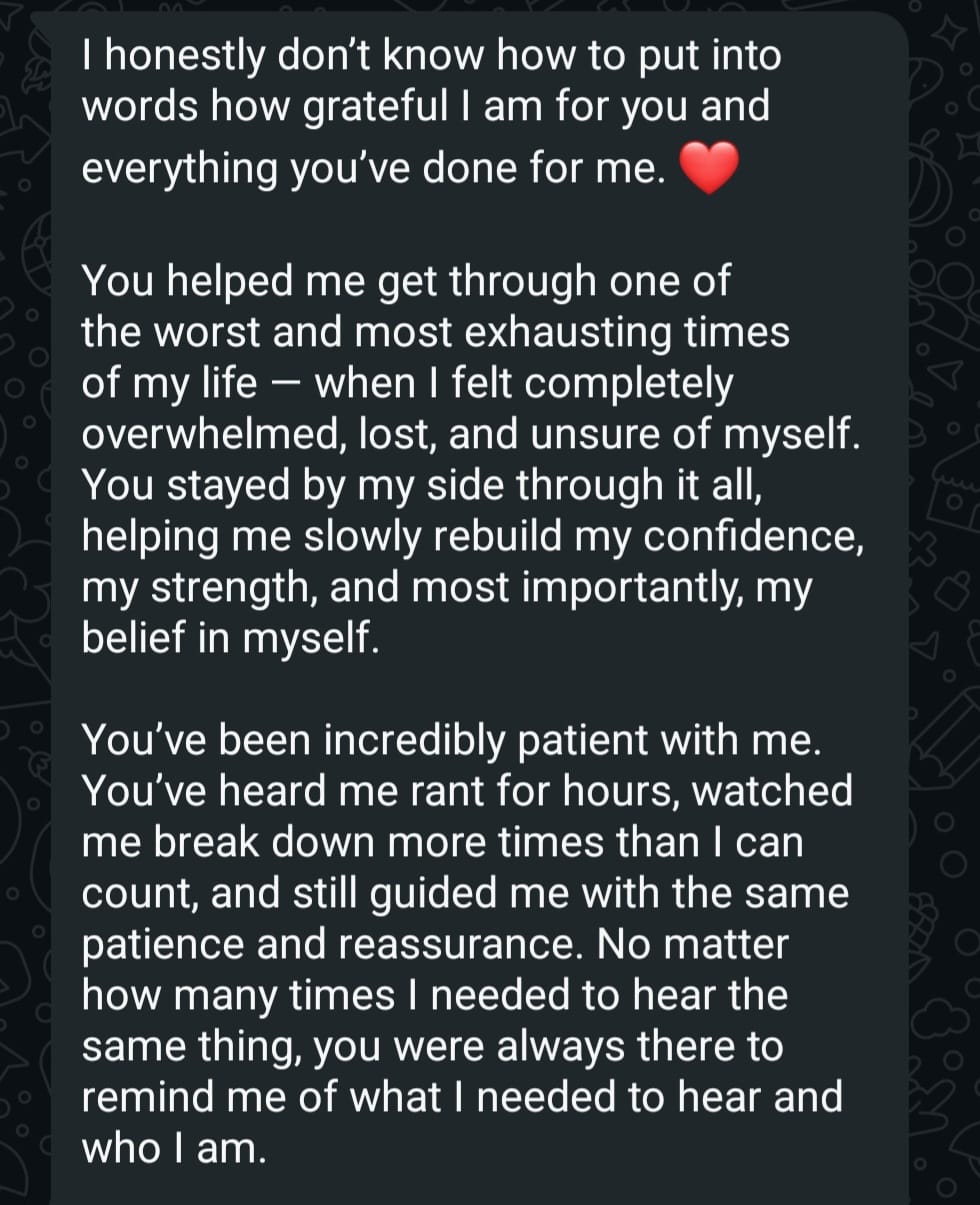 Original client message shared with Xpressions