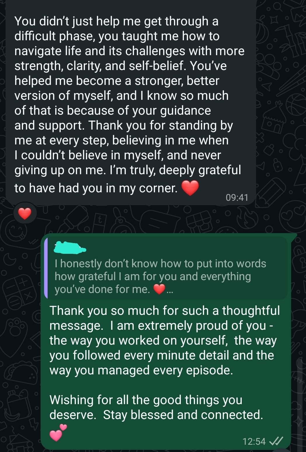 Original client message shared with Xpressions