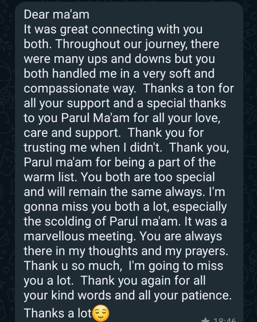 Original client message shared with Xpressions